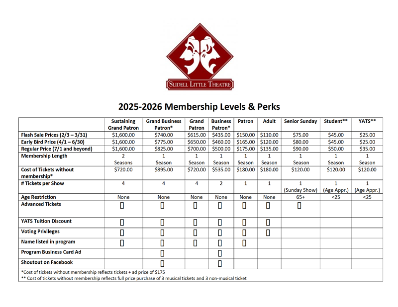 2025 - 2026 SLT Main Stage Season Pass