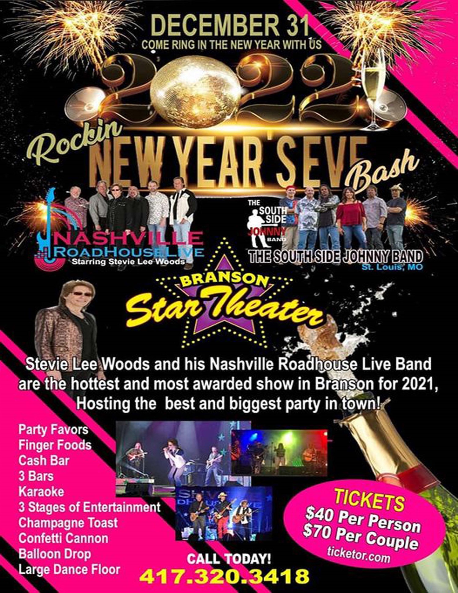 New years Eve with Nashville Roadhouse Live and SouthSide Johnny Band