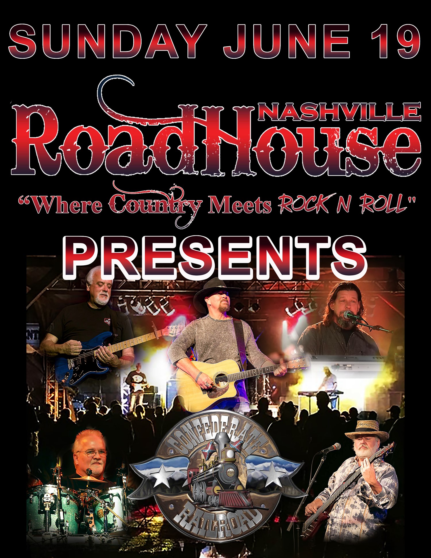 Confederate Railroad  on Jun 19, 20:00@Nashville Roadhouse Theater at The Branson Star - Pick a seat, Buy tickets and Get information on nashvilleroadhouse.com bransonstartheater