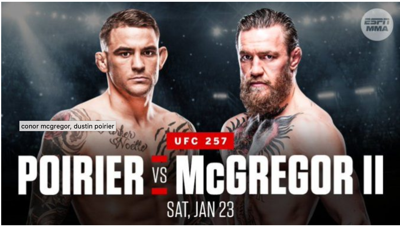 UFC 257: Conor McGregor vs. Dustin Poirier 2 BoJak's Bar & Grille ...