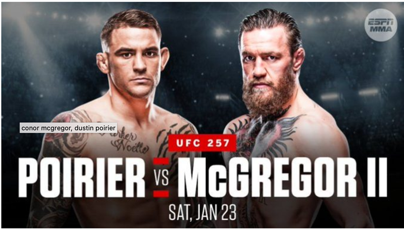 UFC 257: Conor McGregor vs. Dustin Poirier 2