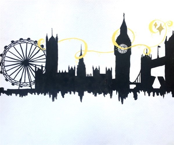 peter pan london skyline silhouette