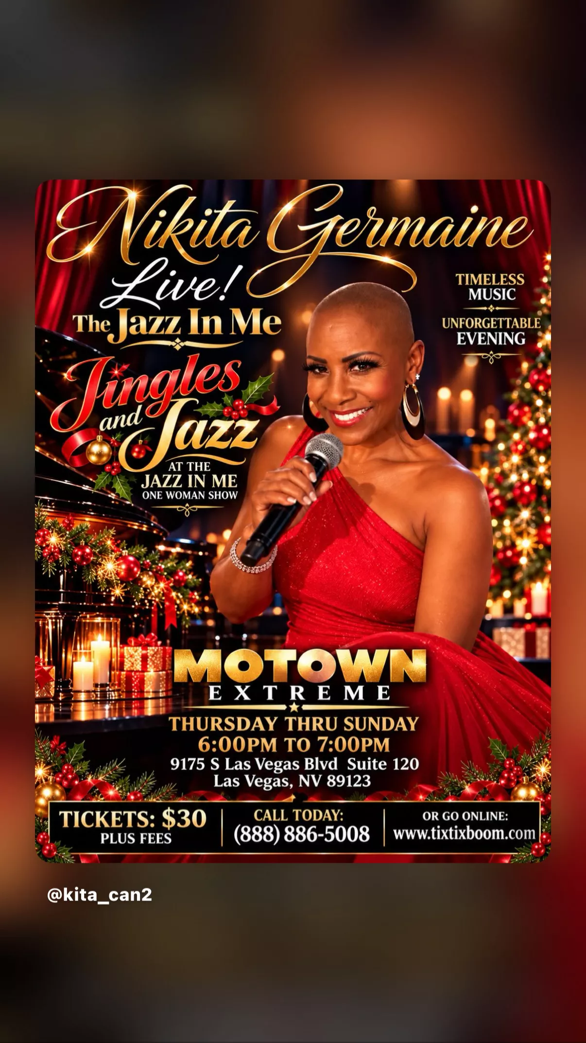 Get Information and buy tickets to Nikita Germaine Jingles & Jazz on www tixtixboom com