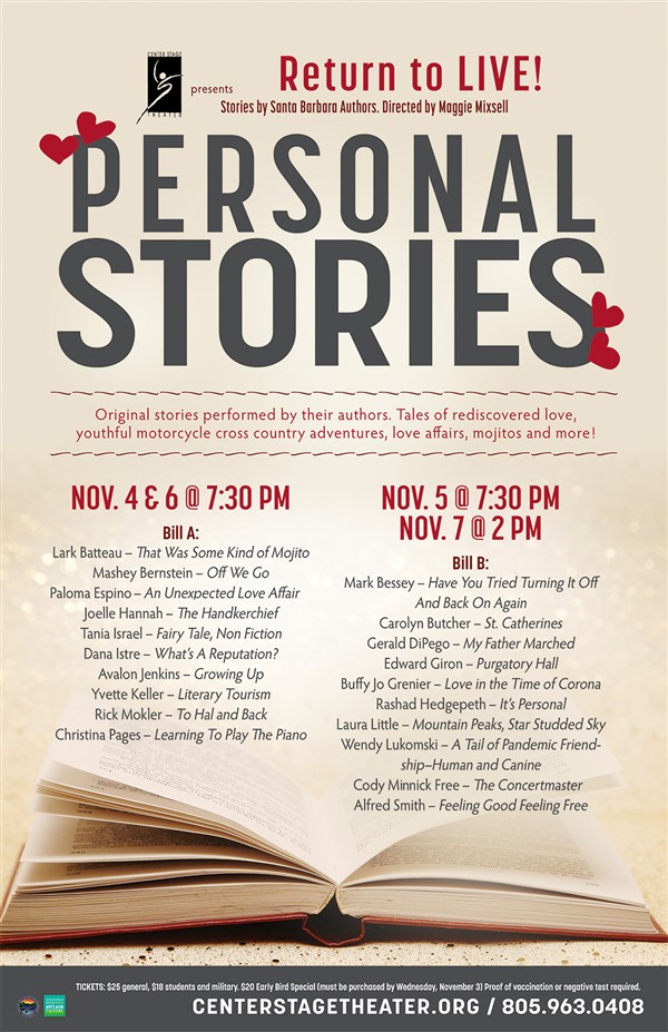 Get Information and buy tickets to Personal Stories – Return to Live!  on Center Stage Theater