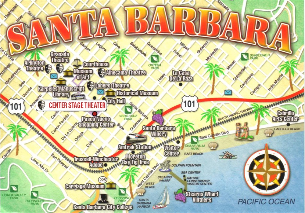 Tourism map of Downtown Santa Barbara