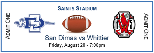 SDHS Varsity Football v Whittier image