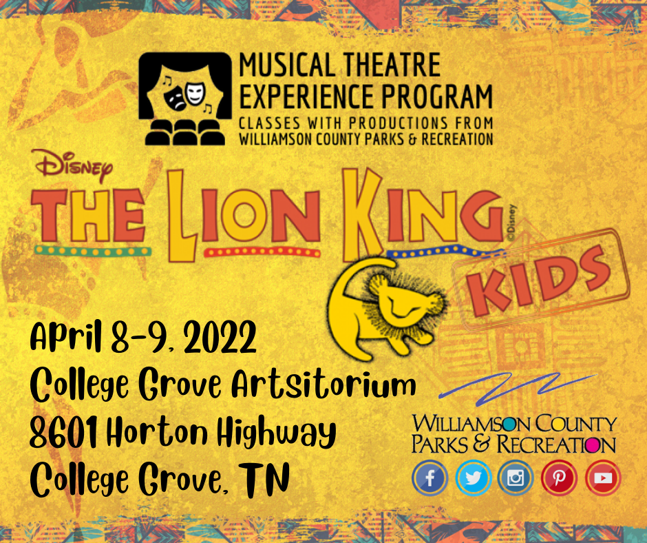 Lion King Kids - Franklin Cast presented by Musical Theatre Experience  Program Franklin Class - Information