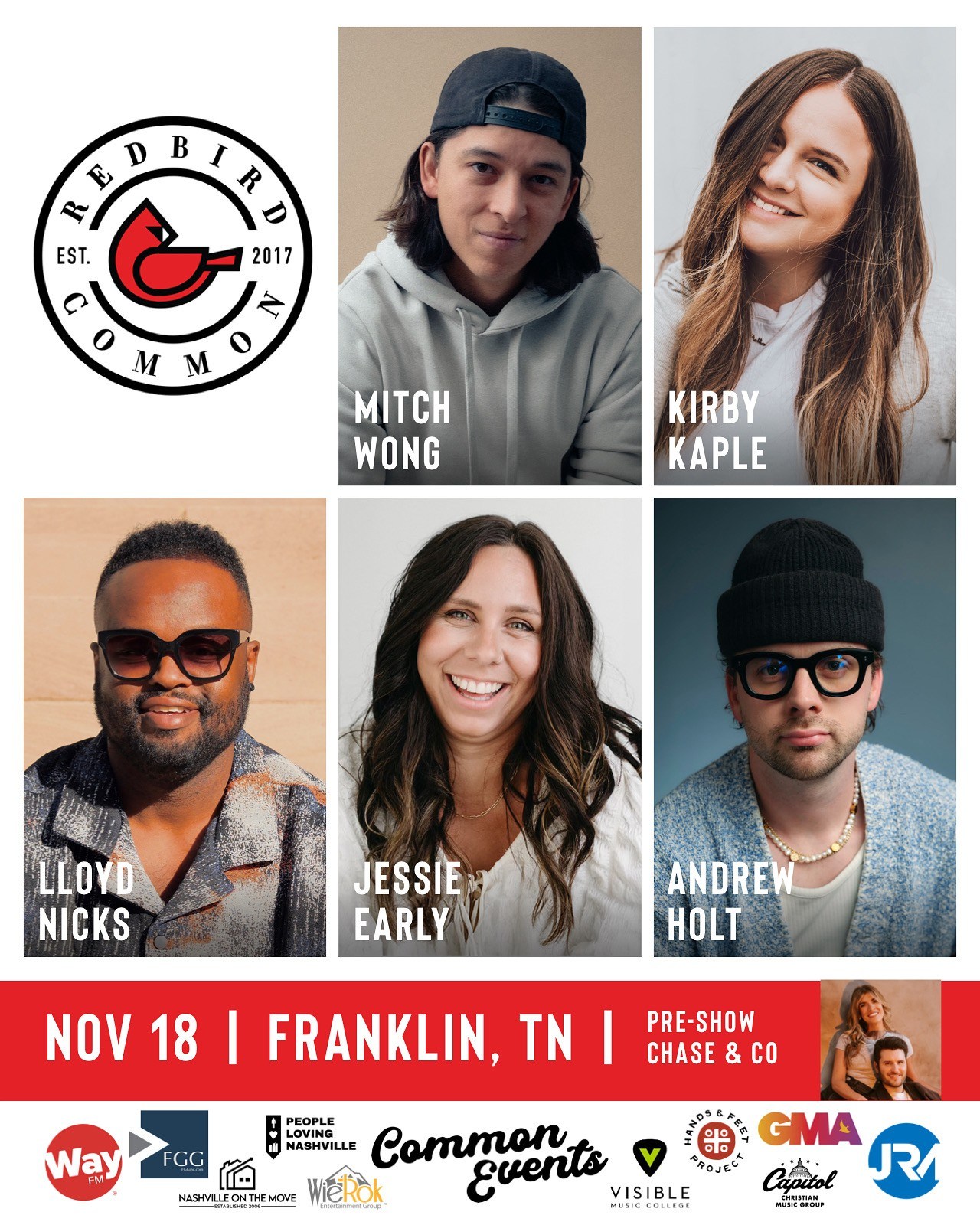 Get information & buy tickets toRedbird Common  on Nov 18, 19:30 @Williamson County Performing Arts Center | wcpactn com | wcpac
