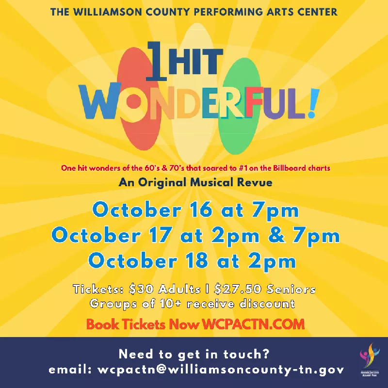 Get Information and buy tickets to One Hit Wonderful!  on wcpactn com