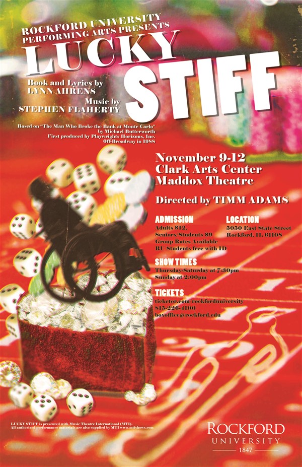 Get Information and buy tickets to Lucky Stiff November 9-12 on Rockford University