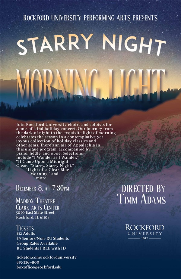 Get Information and buy tickets to Starry Night Morning Light Choir Concert December 8 on Rockford University