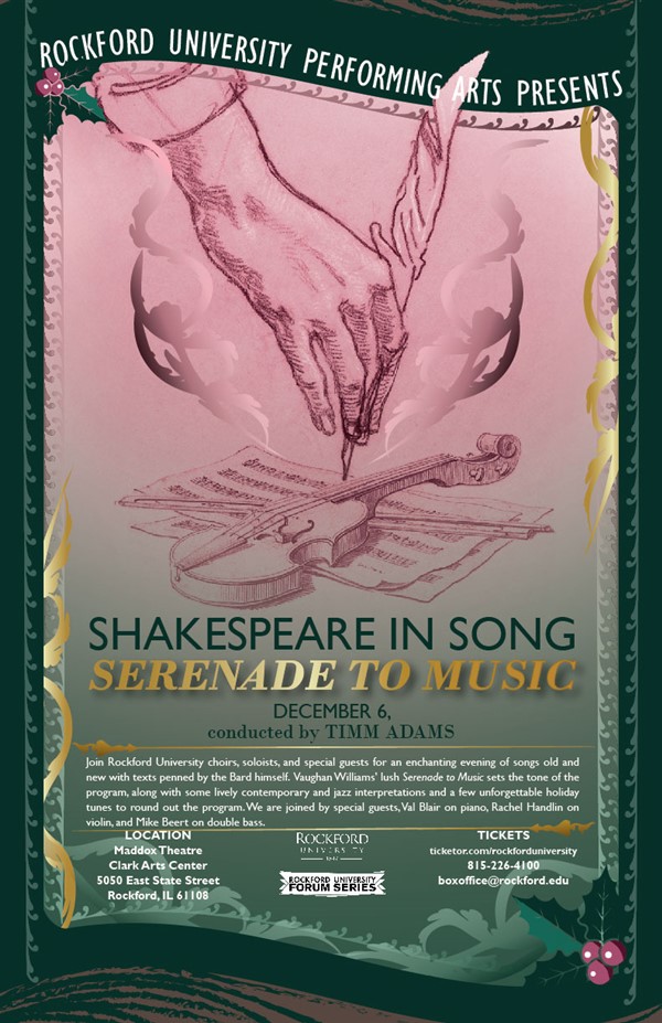 Get Information and buy tickets to Shakespeare in Song: Serenade to Music December 6 on Rockford University