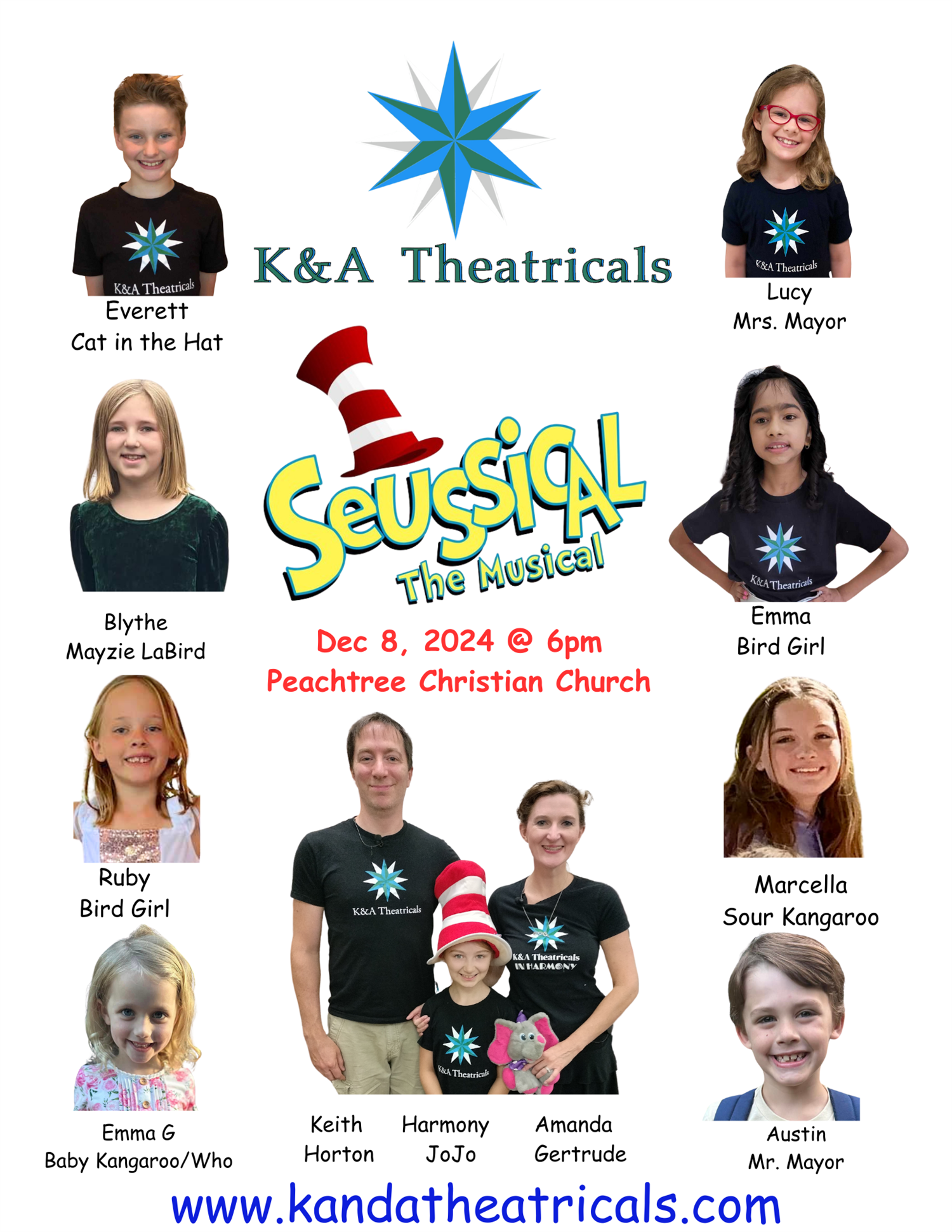 Get information & buy tickets to Seussical The Musical Jr.  on Dec 08, 18:00 @Peachtree Christian Church | Www.kandatheatricals.com