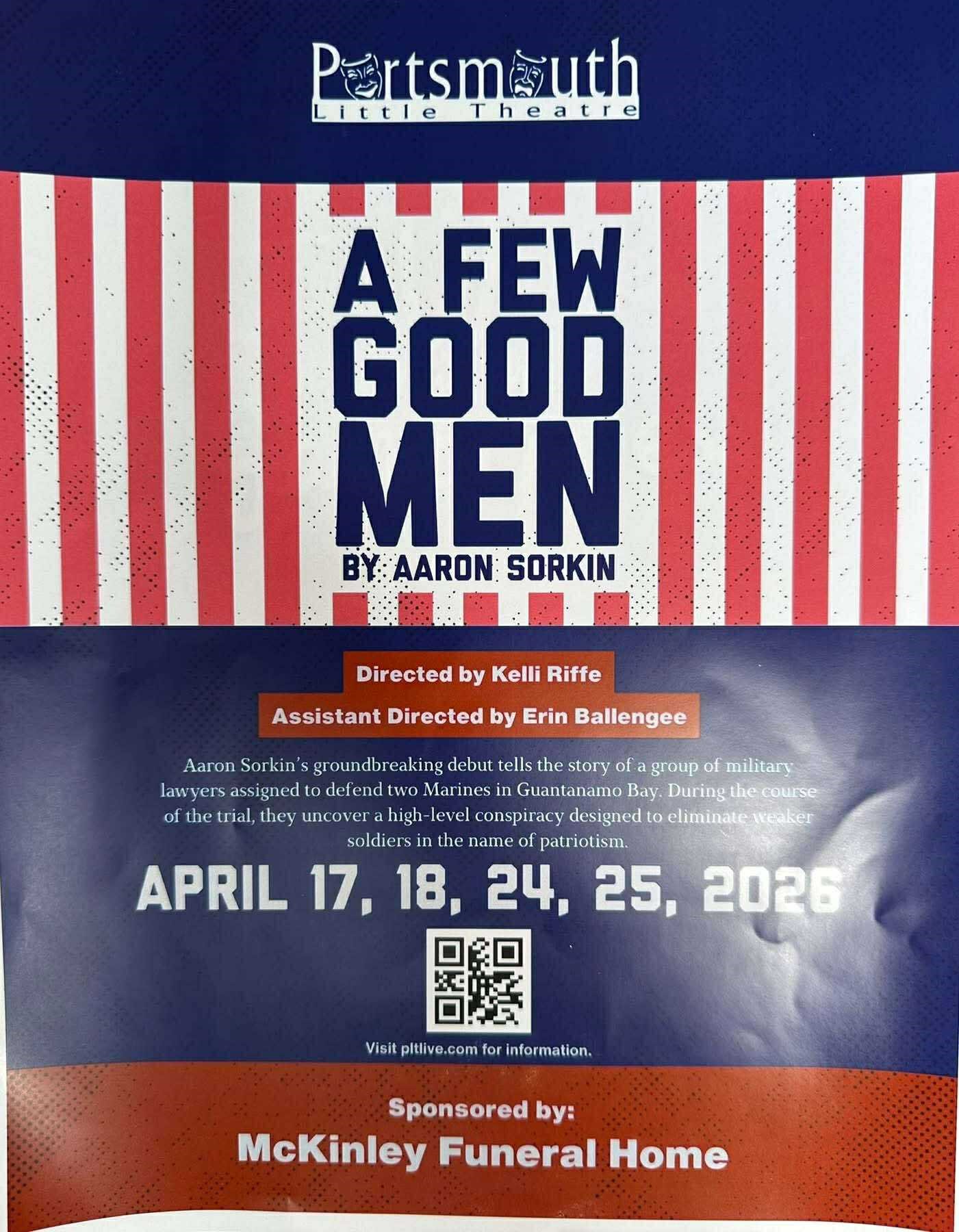 Get information, pick a seat & buy tickets toA Few Good Men  on Apr 17, 19:30 @Portsmouth Little Theatre | Portsmouth Little Theatre