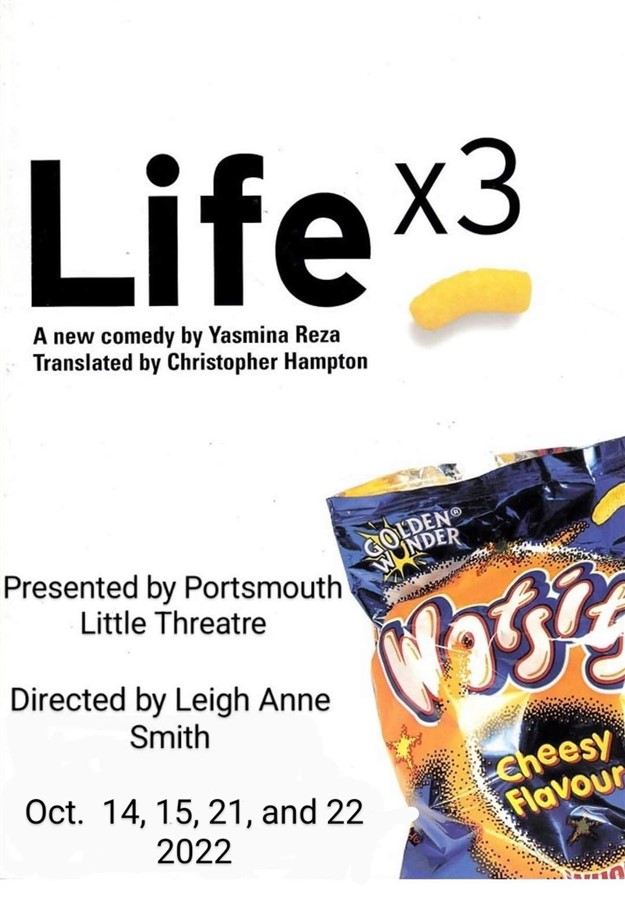 Get Information and buy tickets to Life X 3  on Portsmouth Little Theatre