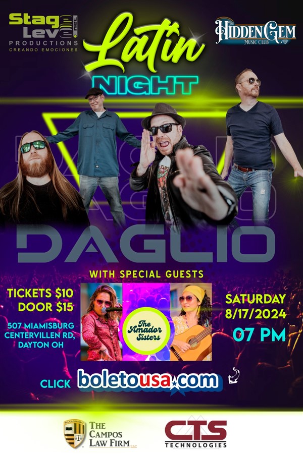 Obtener información y comprar entradas para Latin Night: Daglio & The Amador Sisters Hidden Gem Music Club en stagelevel net.