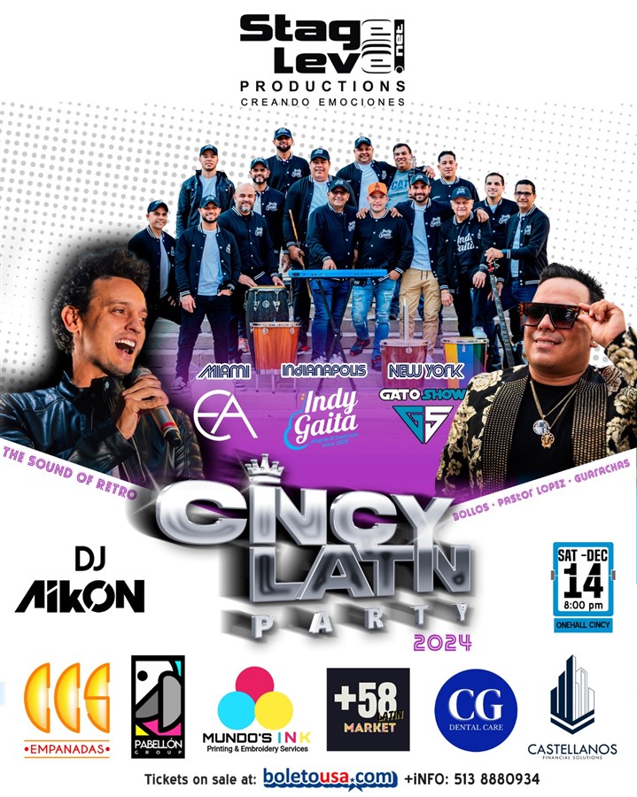 Obtener información y comprar entradas para Cincy Latin Party 2024 Grupo EA - Gato Show - Indy Gaita en stagelevel net.