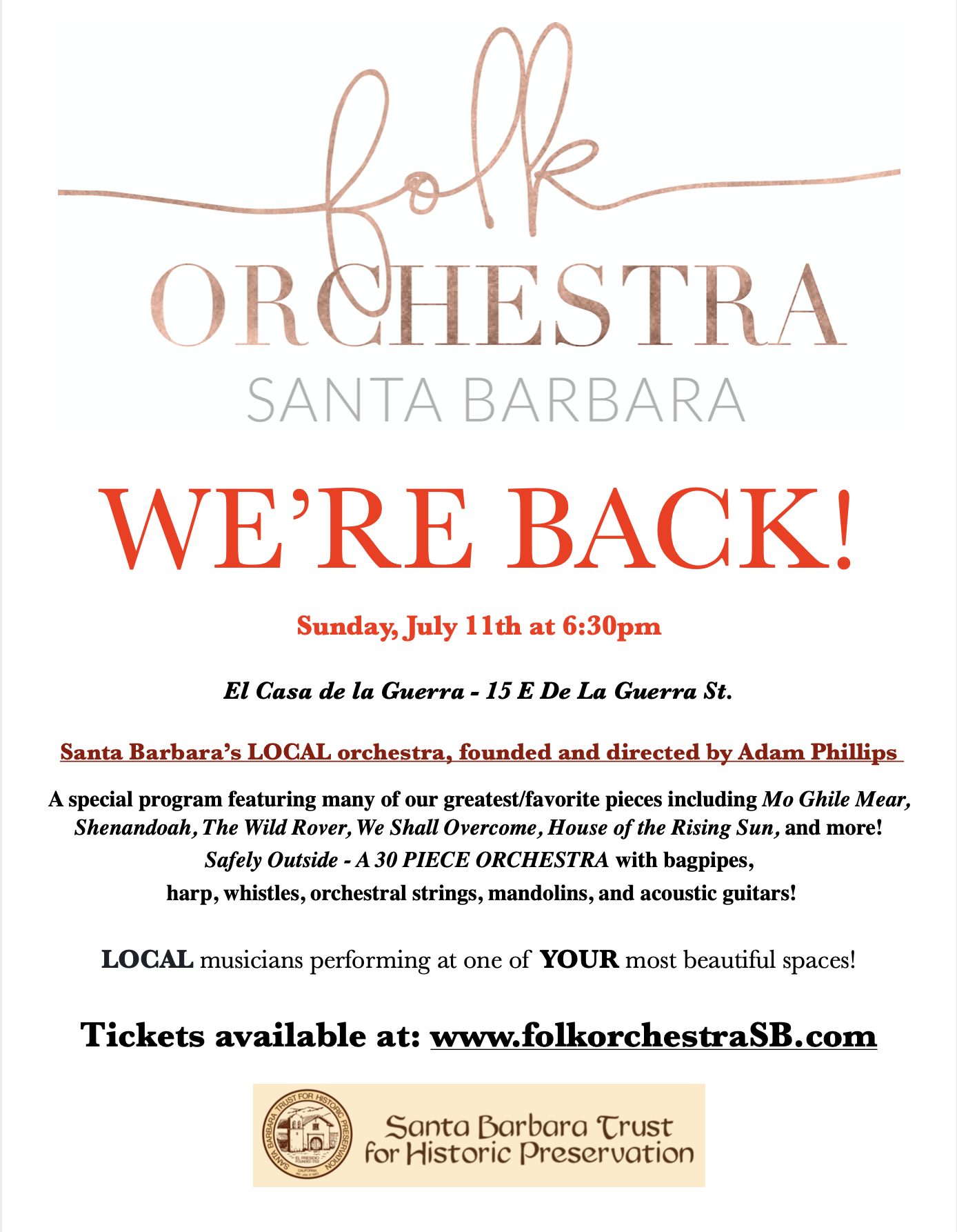 Folk Orchestra Santa Barbara - We're Back! image