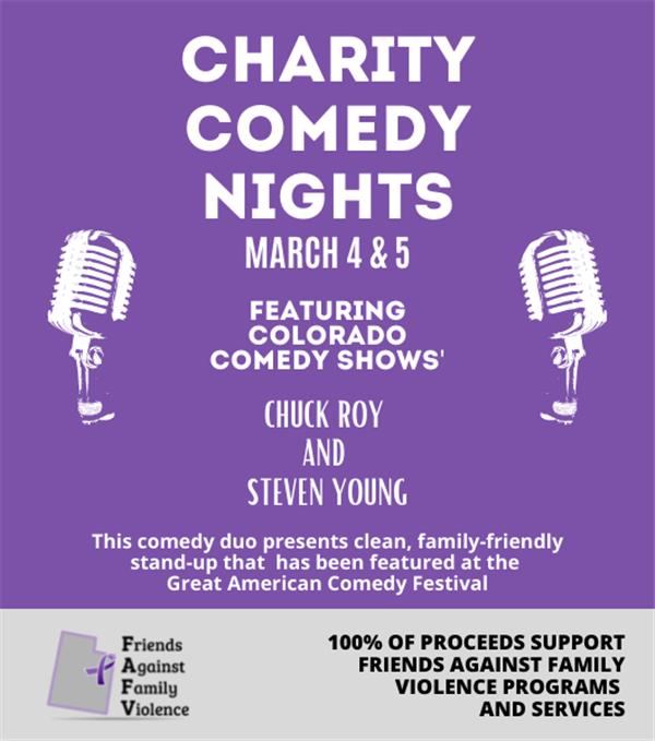 Get Information and buy tickets to Charity Comedy Night Hosted by Friends Against Family Violence on Vernal Theatre: LIVE