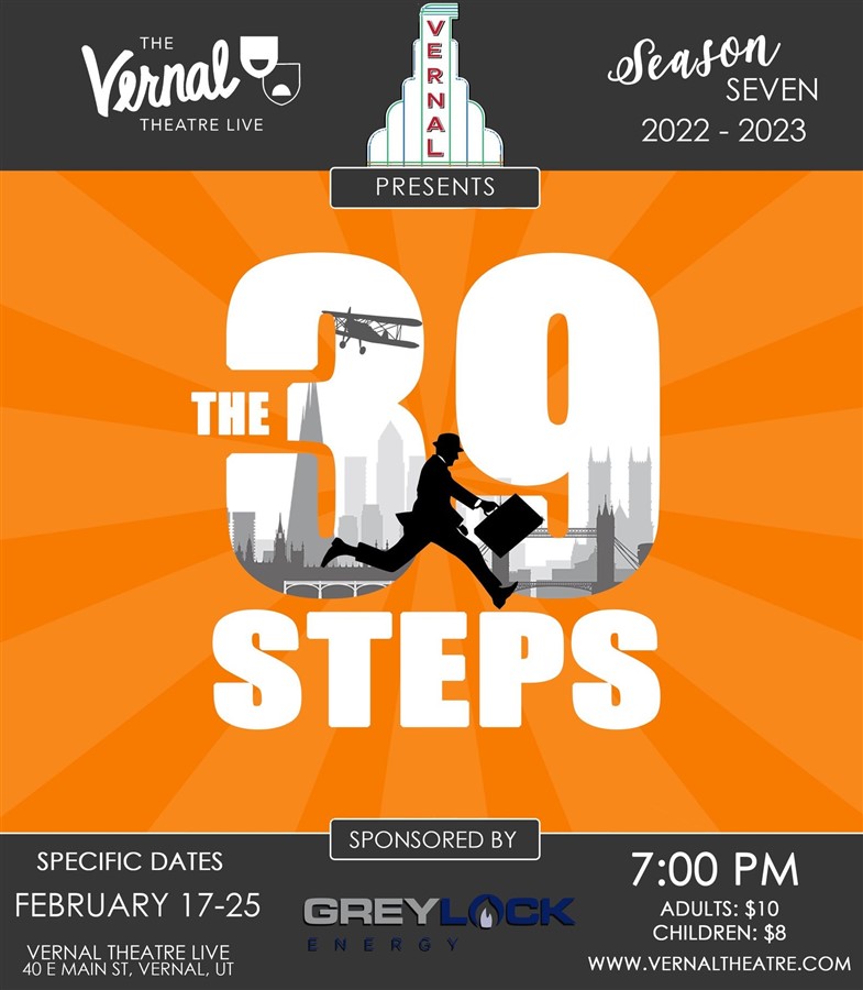 Get Information and buy tickets to The 39 Steps - Mon Feb 20  on Vernal Theatre: LIVE