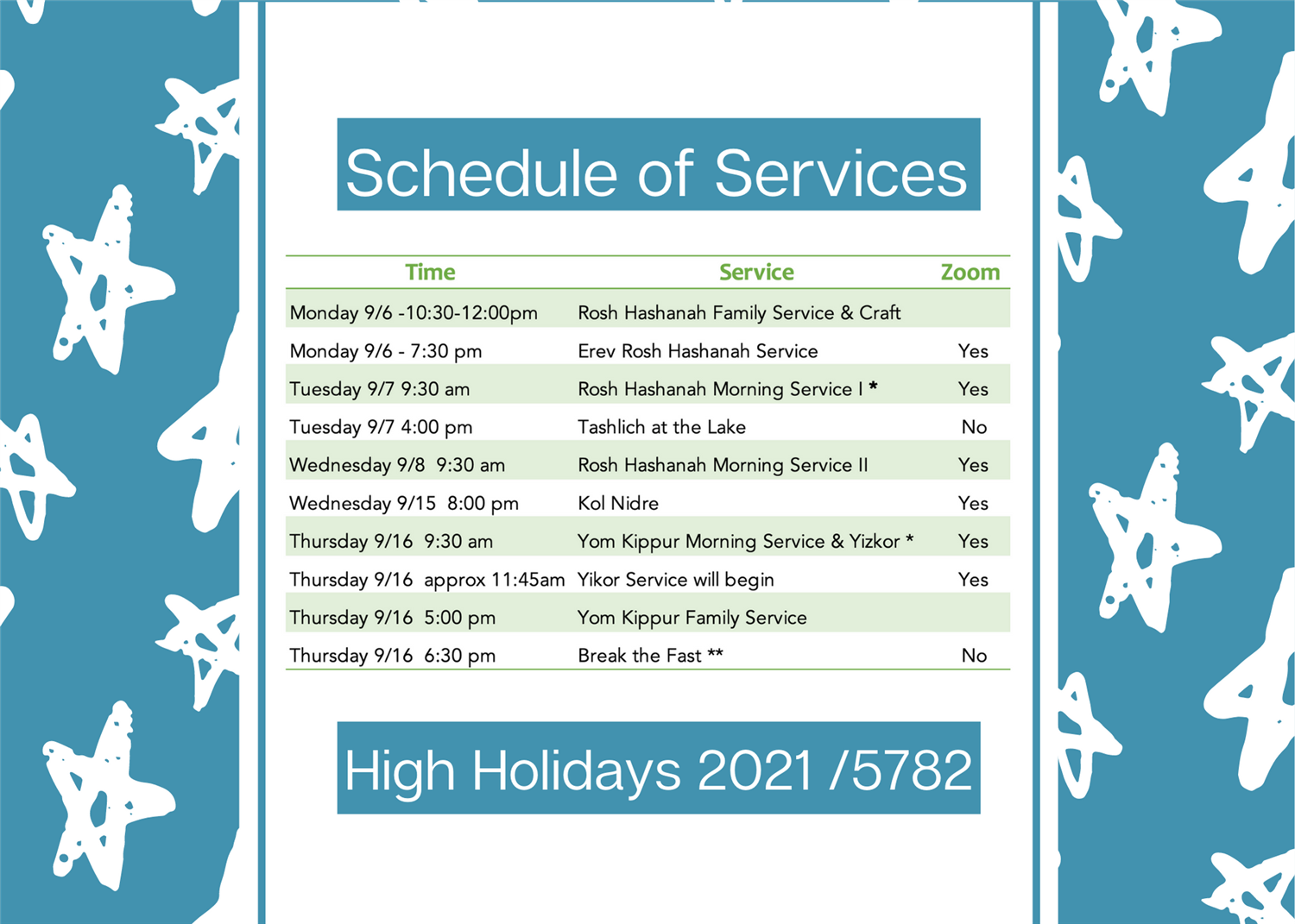 Guests High Holidays 2021 image