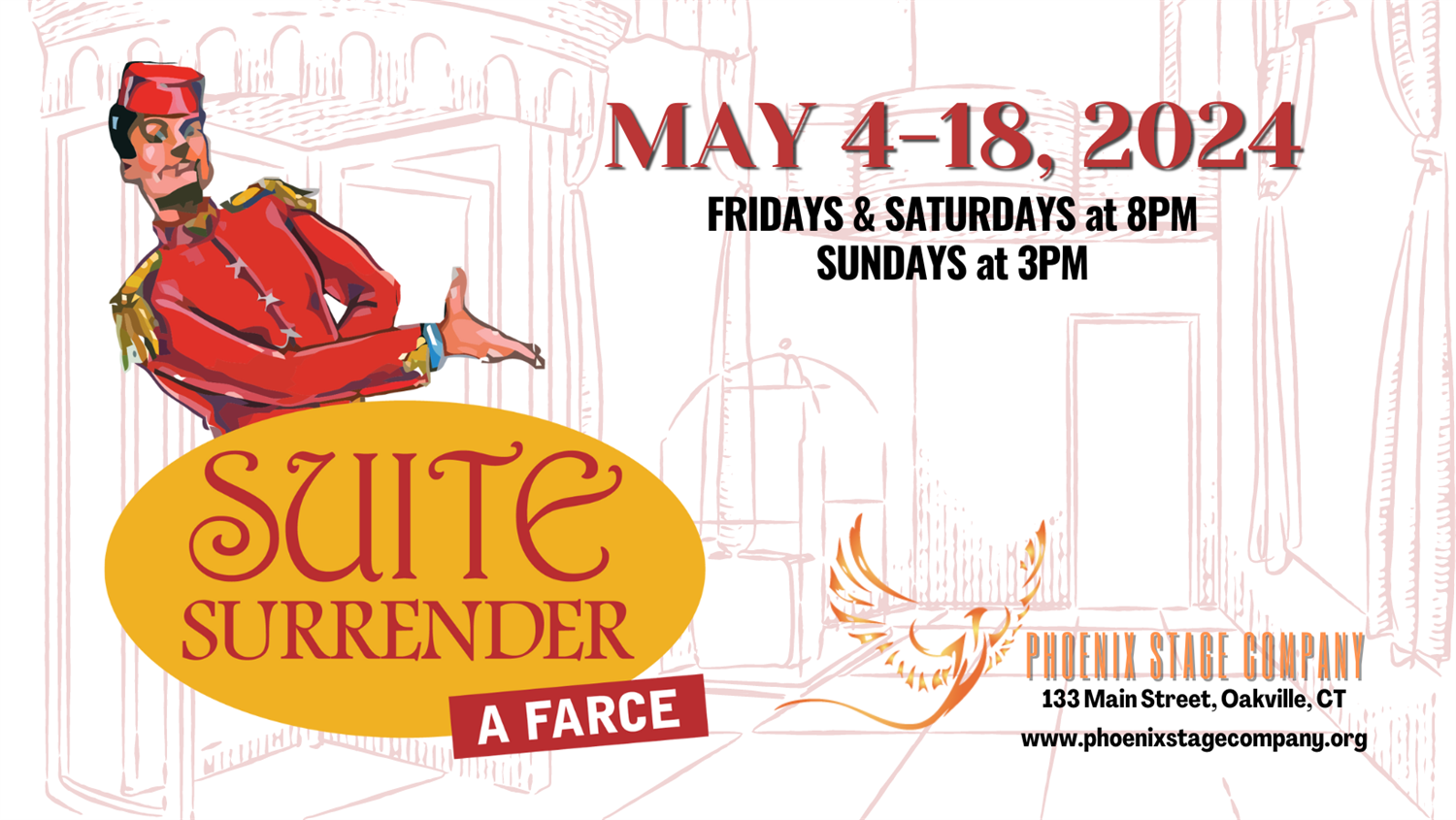 SUITE SURRENDER by Michael McKeever on May 20, 00:00@Phoenix Stage Company - Pick a seat, Buy tickets and Get information on Phoenix Stage Company phoenixstagecompany