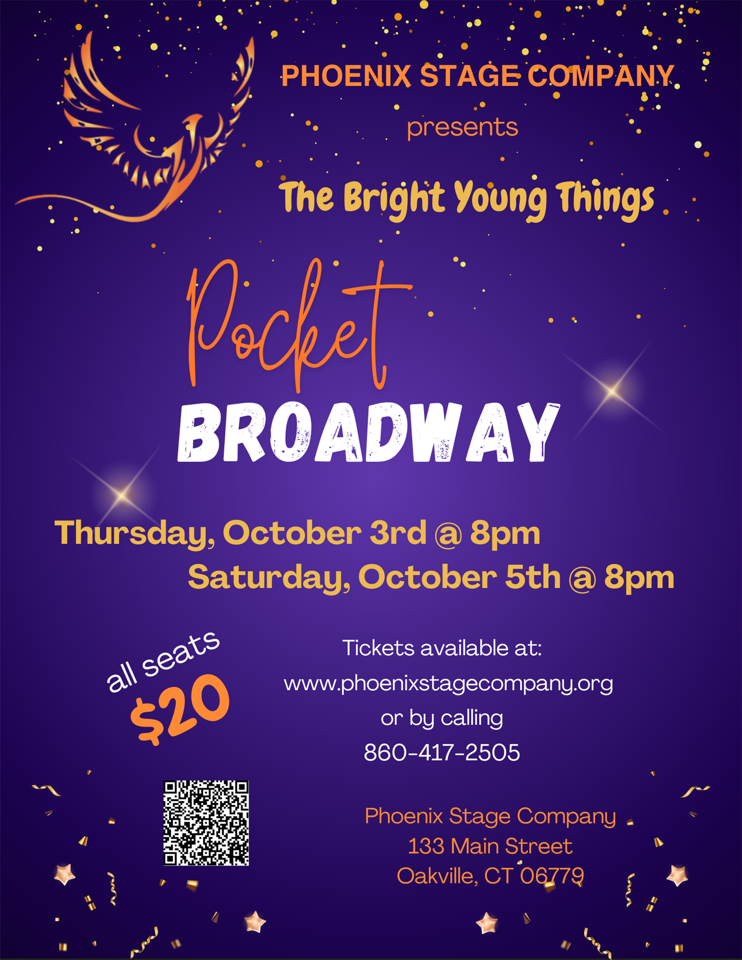 POCKET BROADWAY The Bright Young Things present their latest Cabaret on Oct 07, 00:00@Phoenix Stage Company - Buy tickets and Get information on Phoenix Stage Company phoenixstagecompany