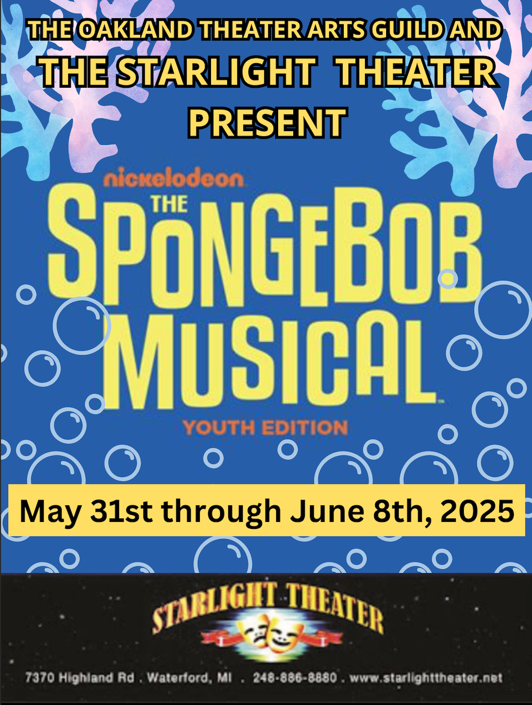 The SpongeBob Musical Youth Edition flyer