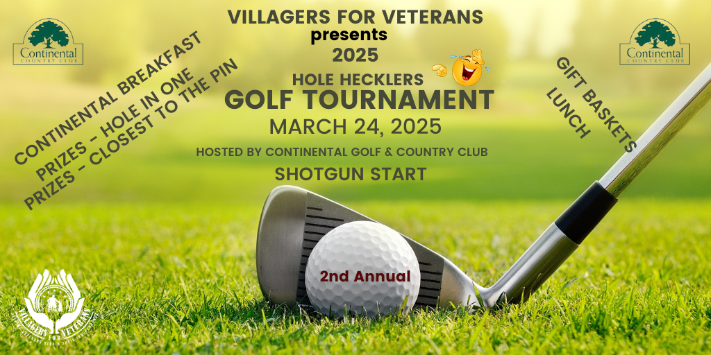 Get information, pick a seat & buy tickets to 2025 HOLE HECKLERS GOLF TOURNAMENT- CCC  on mar. 24, 07:30 @CONTINENTAL CC | VIllagers For Veterans | v4v