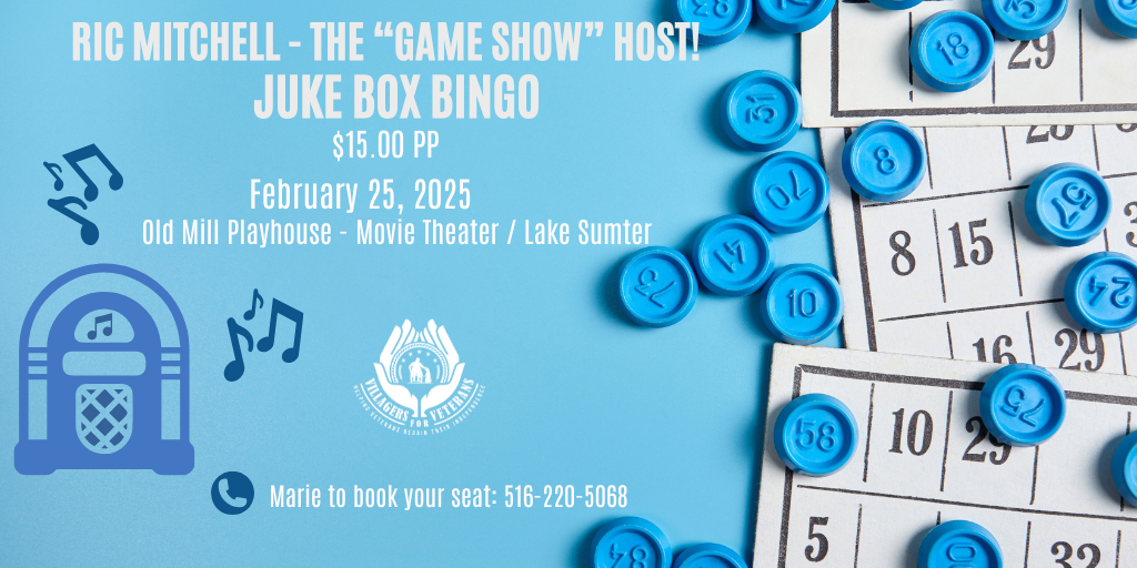 Get information & buy tickets to April JukeBox Bingo General Admission Open To All on abr. 27, 18:30 @OLD MILL PLAYHOUSE 120624 | VIllagers For Veterans