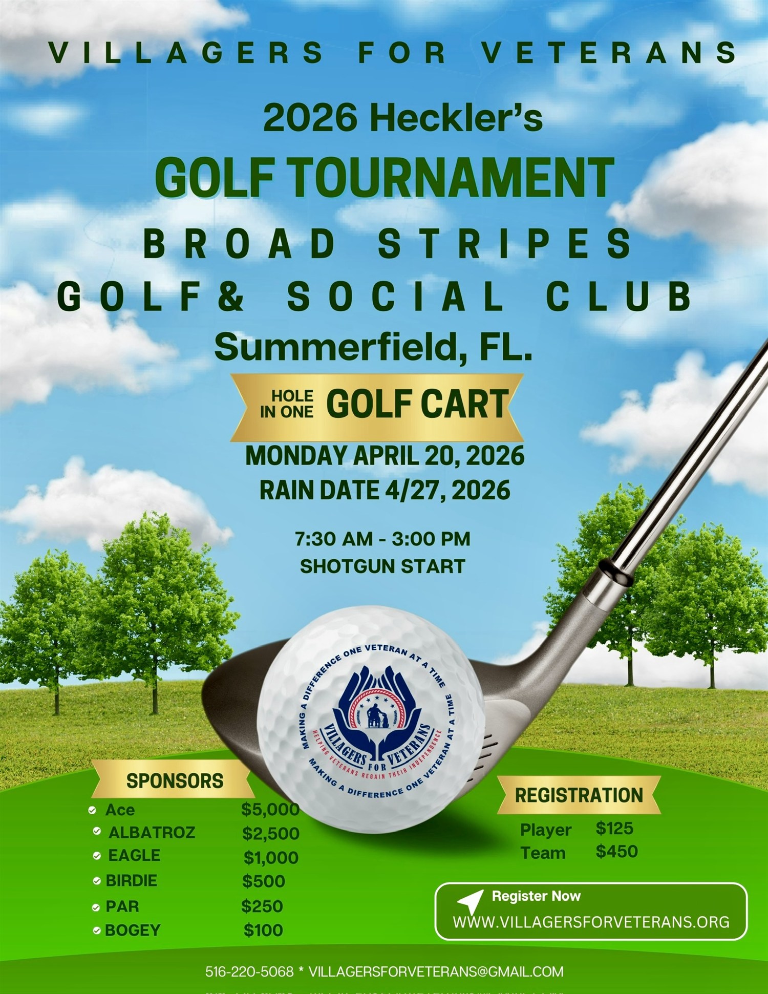 Get information, pick a seat & buy tickets toV4V Golf Hecklers Tournament April 20, 2026 on avr. 20, 07:30 @3rd Annual Golf Tournament | v4v