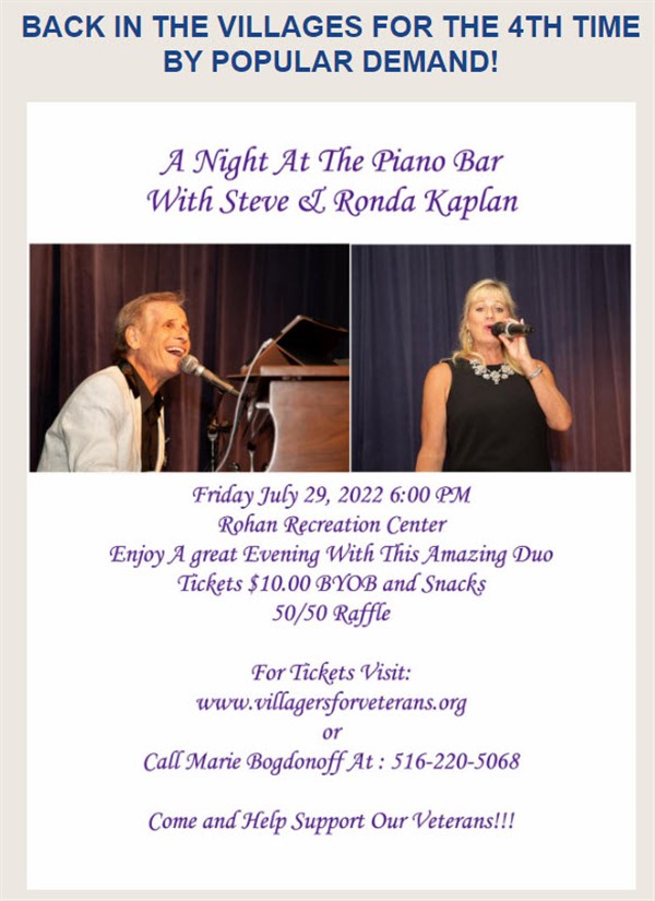 Get Information and buy tickets to NIGHT AT THE PIANO BAR  on VIllagers For Veterans