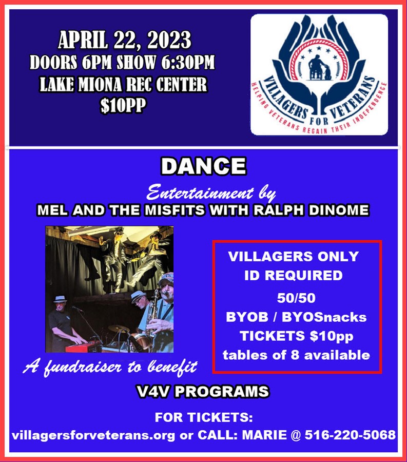 Get Information and buy tickets to MEL AND THE MISFITS WITH RALPH DINOME  on VIllagers For Veterans