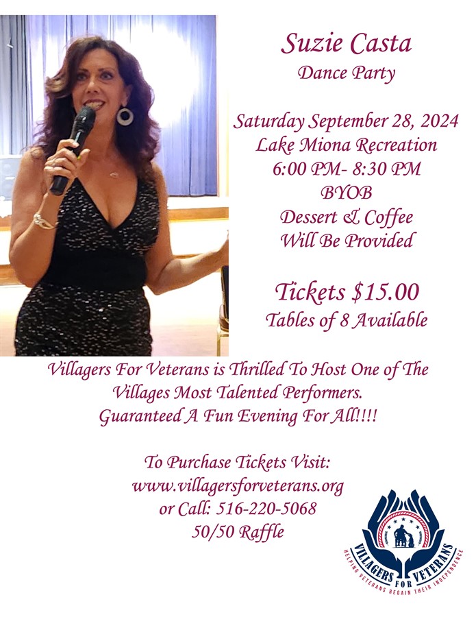Get Information and buy tickets to SUZIE CASTA DANCE PARTY  on VIllagers For Veterans
