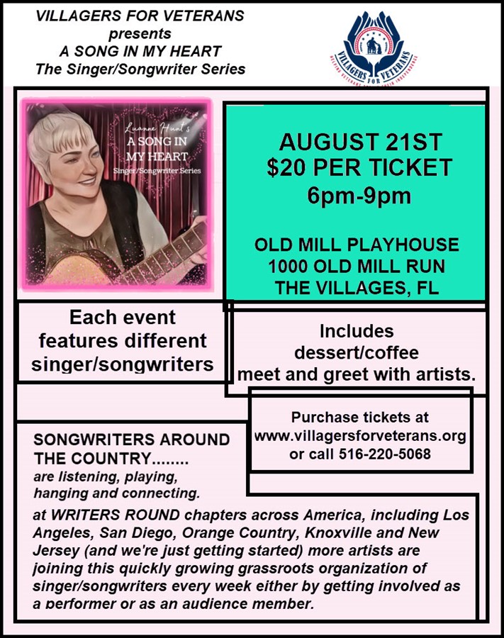 Get Information and buy tickets to A SONG IN MY HEART SERIES- 8/21/24 SINGLE EVENT TKTS- 8/21/24 on VIllagers For Veterans