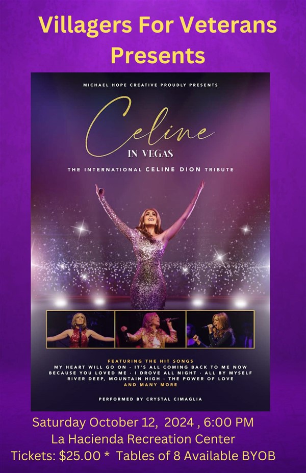 Get Information and buy tickets to CELINE- IN VEGAS- THE TRIBUTE  on VIllagers For Veterans