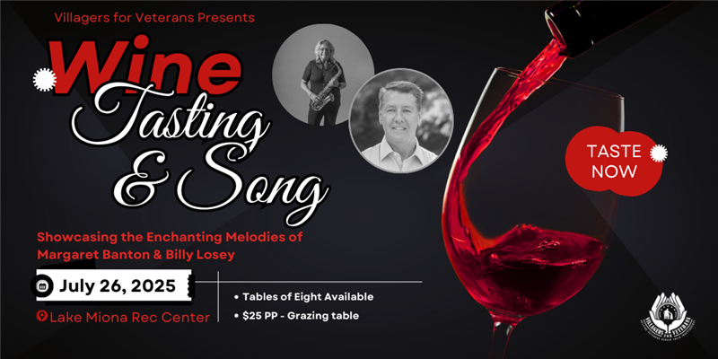 Get Information and buy tickets to Wine & Song Exclusive Wine Tasting With Amazing Music on VIllagers For Veterans