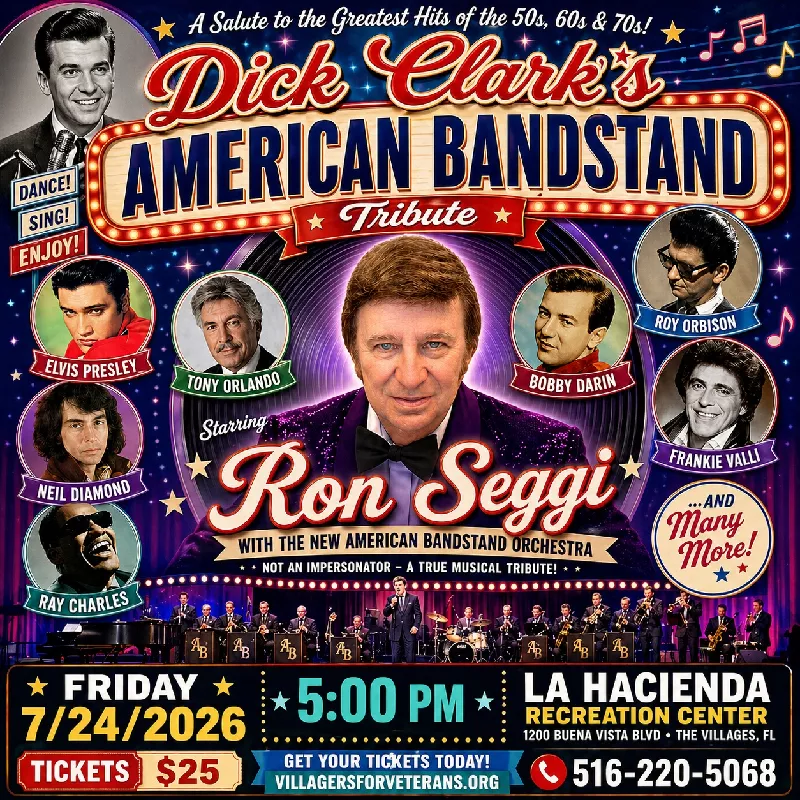 Get Information and buy tickets to Dick Clark’s American Bandstand With Ron Seggi on VIllagers For Veterans
