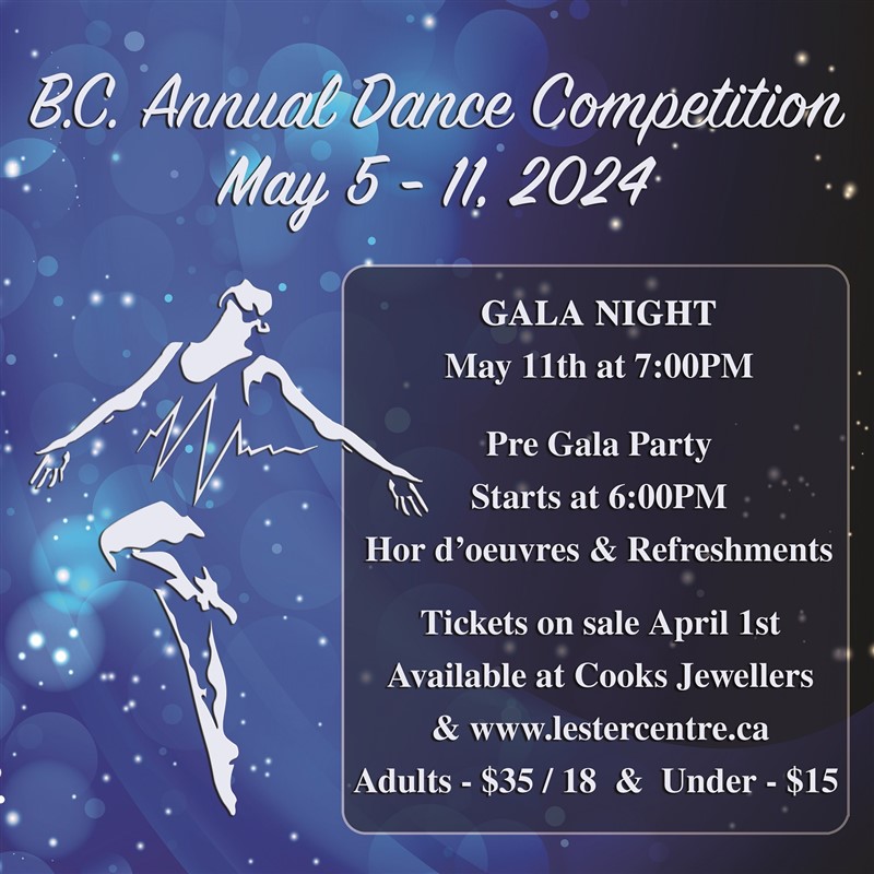 Get Information and buy tickets to BC Annual Dance Competition Gala  on Lester Centre of the Arts