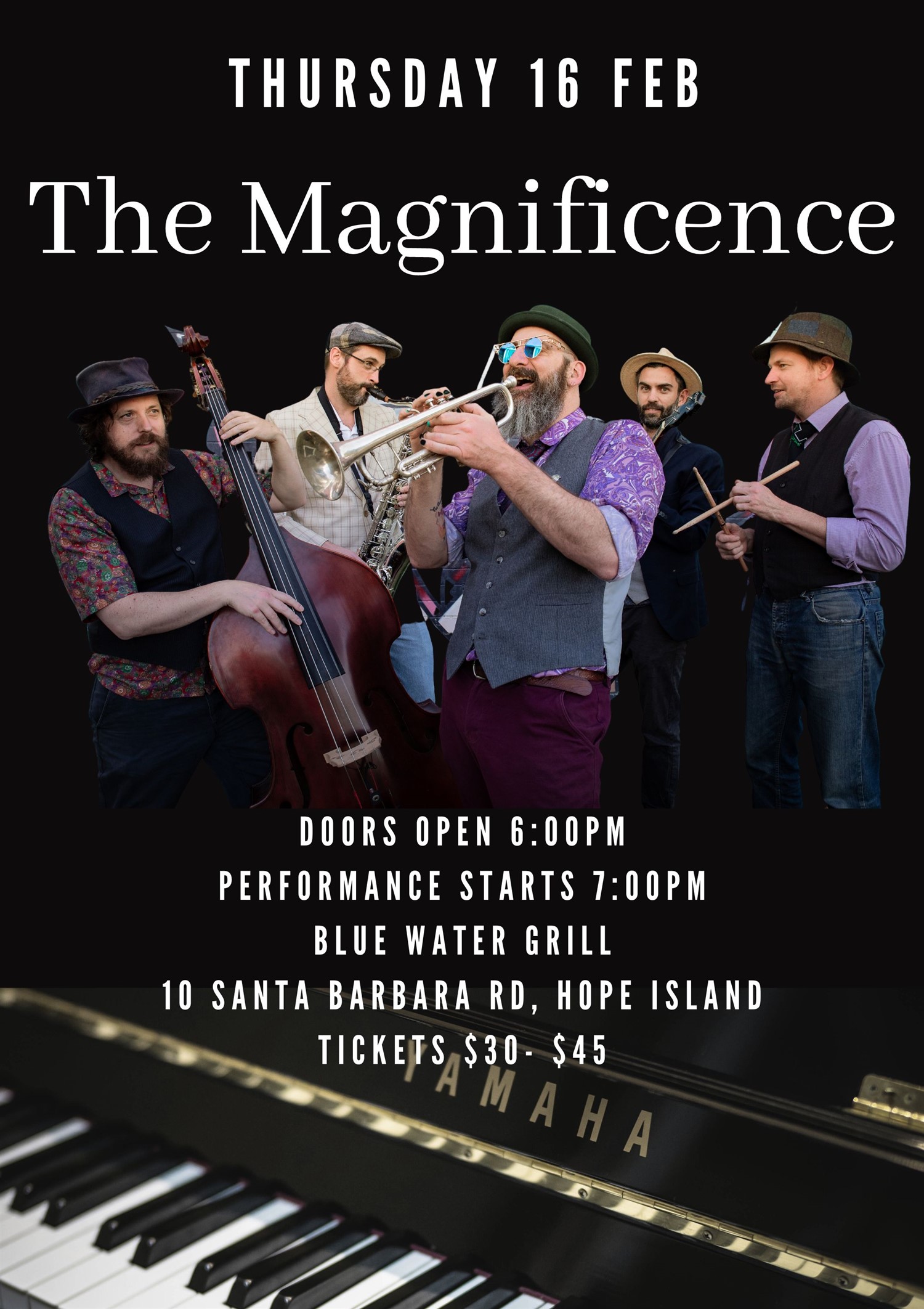The Magnificence  on Feb 16, 18:00@Hope Island Jazz - Blue Water Grill - Buy tickets and Get information on Hope Island Jazz hopeislandjazz.com.au