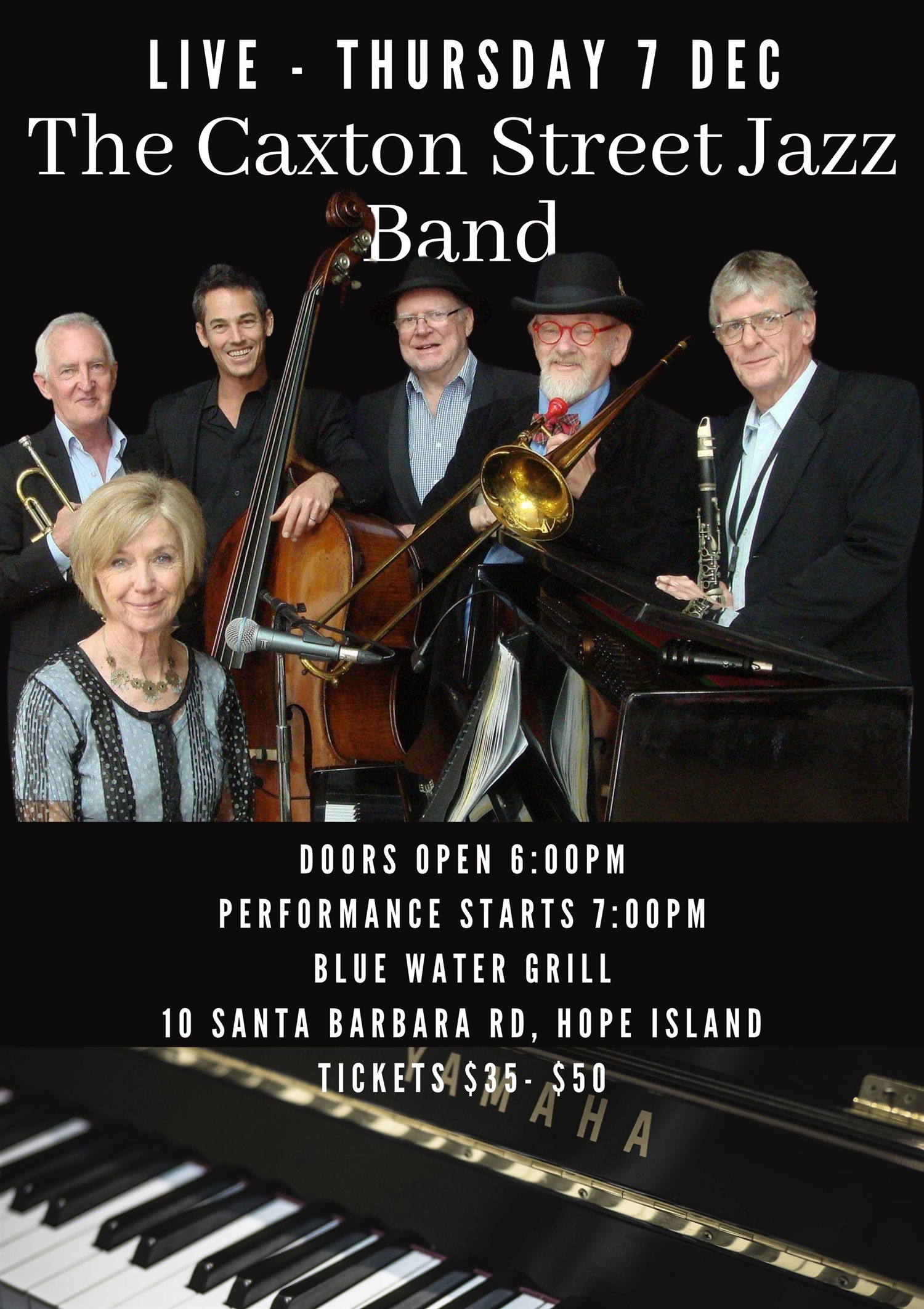 The Caxton Street Jazz Band  on Dec 07, 18:00@Hope Island Jazz - Blue Water Grill - Buy tickets and Get information on Hope Island Jazz hopeislandjazz.com.au