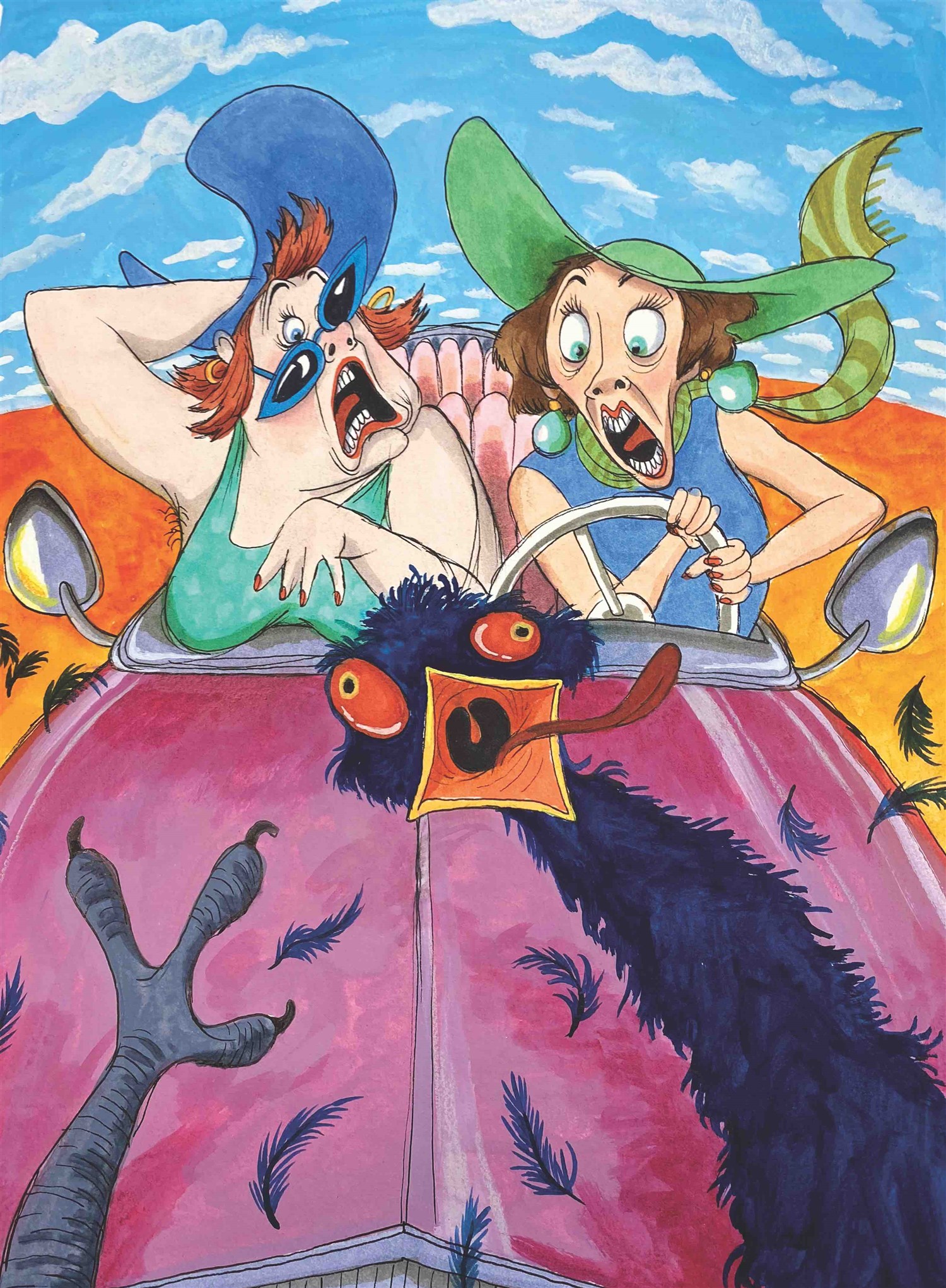 Two Ladies and an Emu image