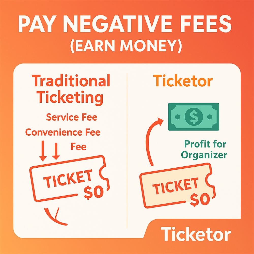 How to Pay Negative Fees (Make Money)
by Selling Your Tickets Using Ticketor