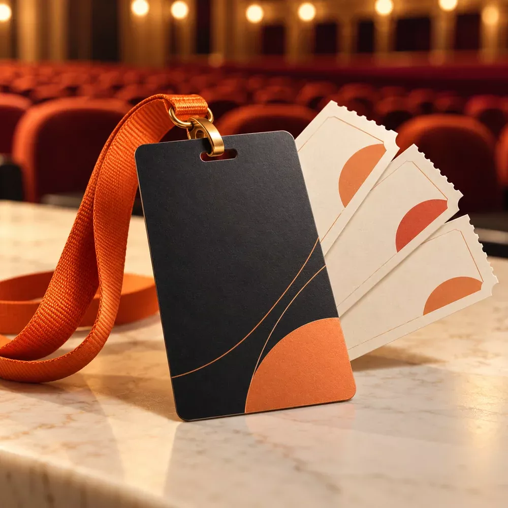 A season pass with tickets for several performances.