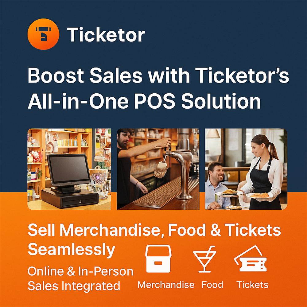 Ticketor for your store, giftshop, bar, restaurant, concessions and for selling merchandise or services