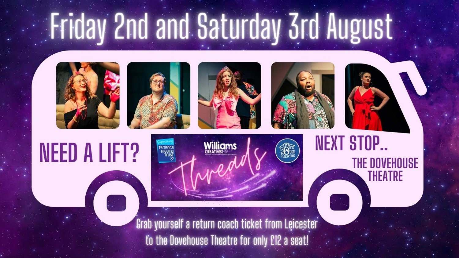 Threads: On the Road!  on Aug 03, 18:00@Bus Stop on Narborough Road at Rear of Marks & Spencer, Fosse Park.. - Buy tickets and Get information on Williams Creatives 