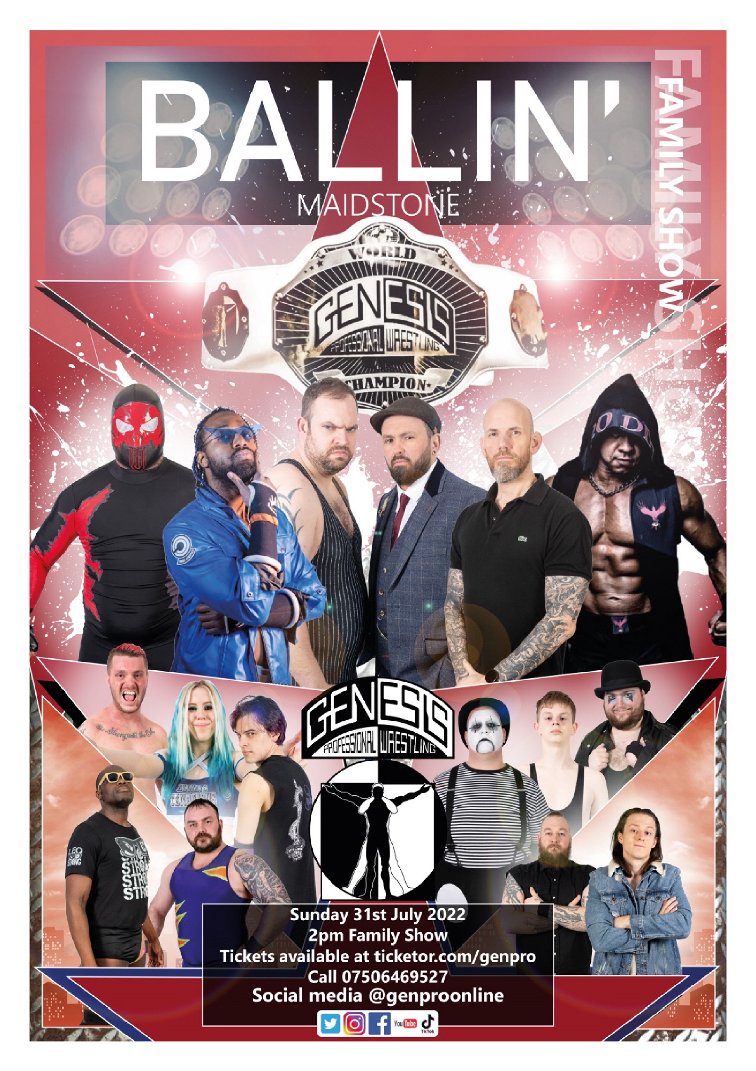 Genesis Professional Wrestling Summer at Ballin' Maidstone, family Show on Jul 31, 14:00@Ballin' - Pick a seat, Buy tickets and Get information on Genesis Professional Wrestling 