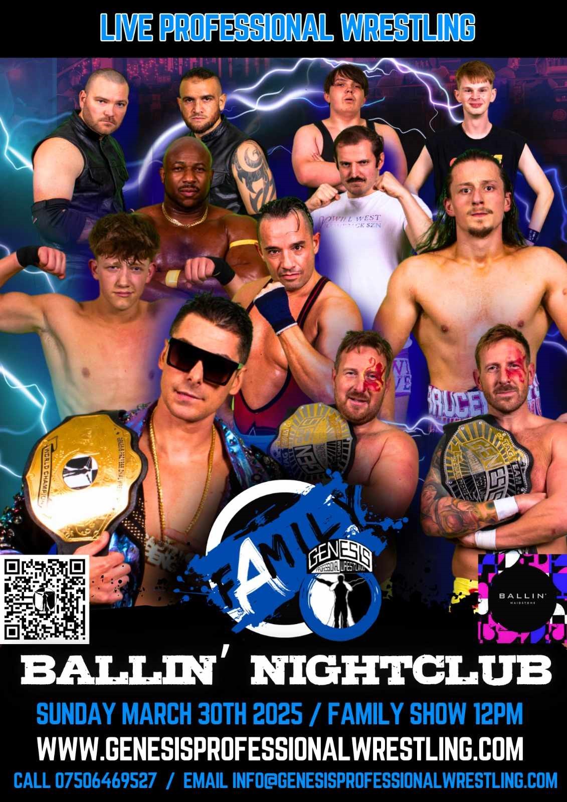 Get information, pick a seat & buy tickets to Genesis Professional Wrestling, Family Show at Ballin' Ballin' Maidstone, family Show 12PM on Mar 30, 12:00 @Ballin'