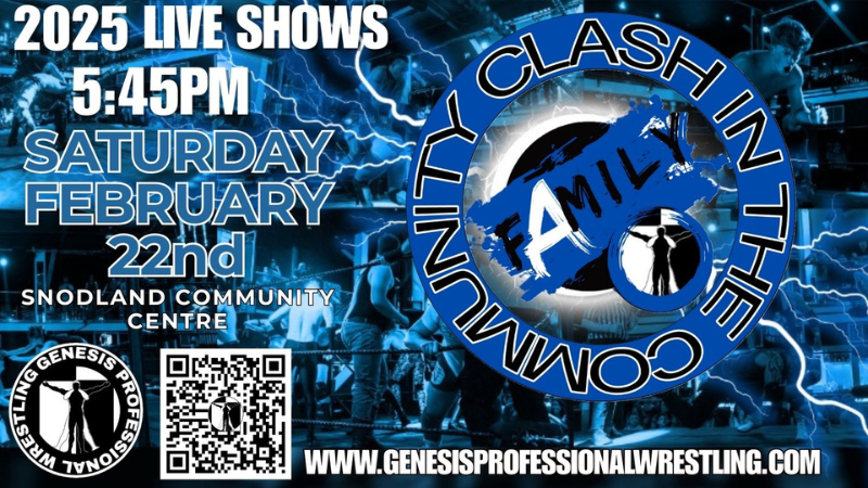 Get information, pick a seat & buy tickets to Genesis Professional Wrestling Clash in the Community on Feb 22, 17:45 @Snodland Community Centre