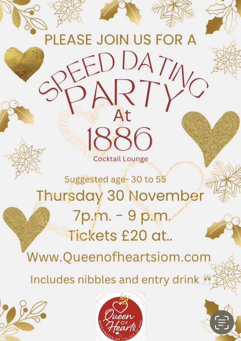 Queen Of Hearts IOM Speed Dating @ 1886 Cocktail Lounge on Nov 30, 19:00@1886 Bar and Grill - Buy tickets and Get information on Let There Be Roses 